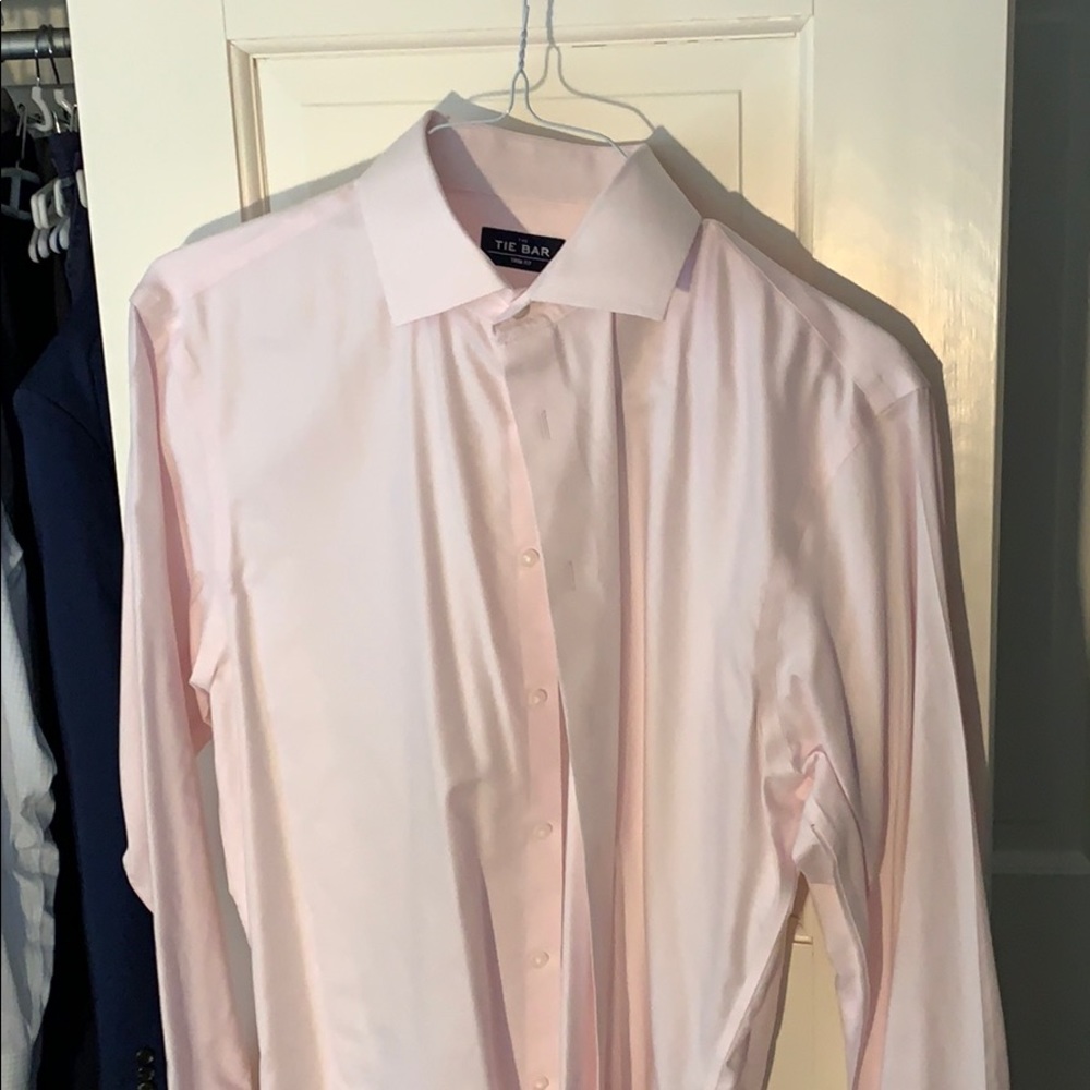 The Tie Bar Dress Shirt Pink 16.5x34/35 NEVER WORN